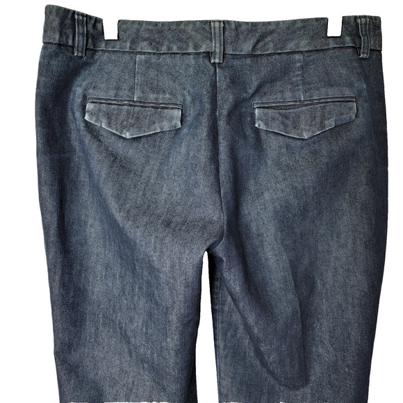 Express Editor Dark Wash Boot Cut Jeans Womens 8 Long Y2K Preppy Casual Chino - Picture 4 of 12